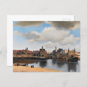 Vermeer - View of Delft   Cityscape Painting Postcard