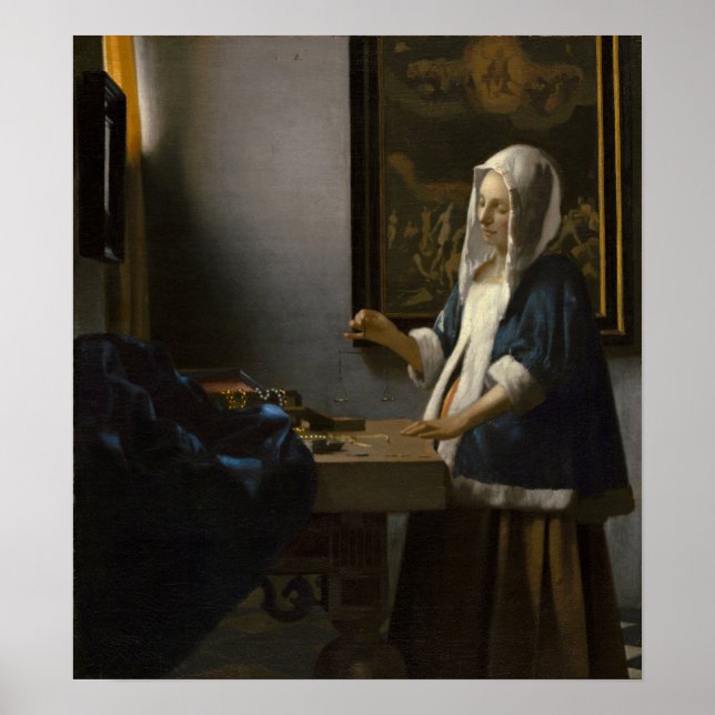 Vermeer - Woman Holding A Balance 1665 Poster (Front)