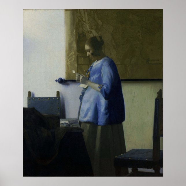 Vermeer - Woman In Blue Reading A Letter 1665 Poster (Front)