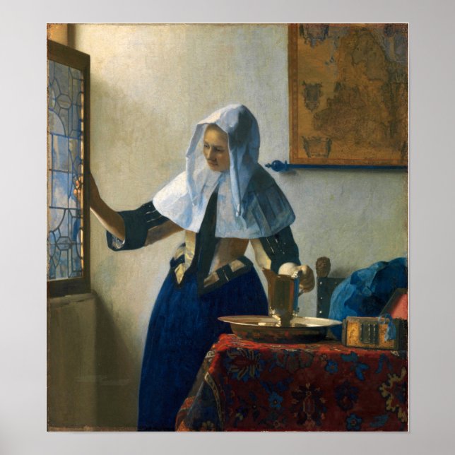 Vermeer - Young Woman With A Water Pitcher 1665 Poster (Front)