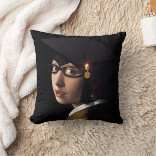 Vermeer's Girl Graduates Cushion