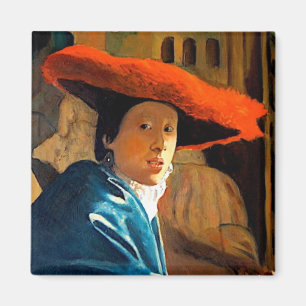 VERMEER'S GIRL WITH THE RED HAT/ OLD MASTERS MAGNET