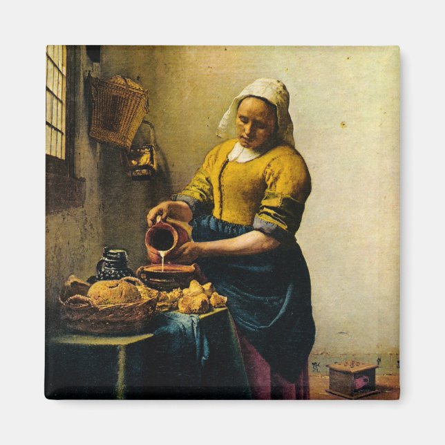 Vermeer's Maidservant Pouring Milk (circa 1660) Magnet (Front)