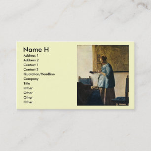 Vermeer's Woman in Blue Reading a Letter ca.1665 Business Card