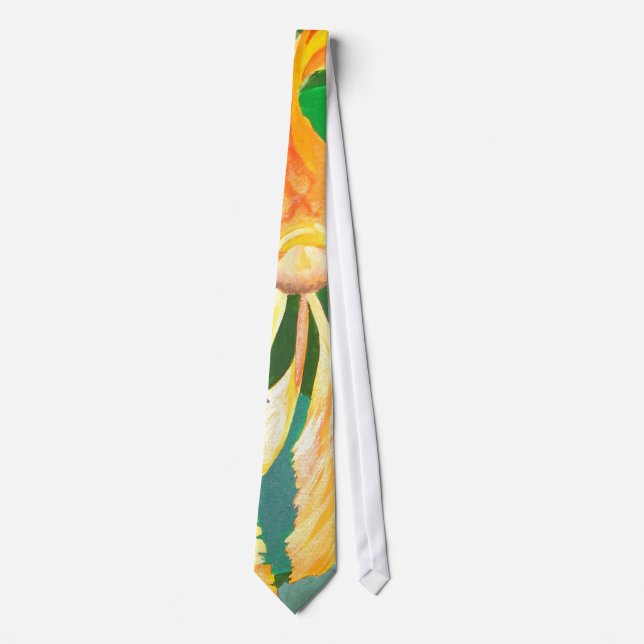 Vermilion Goldfish Swimming In Green Bubbles Tie (Front)