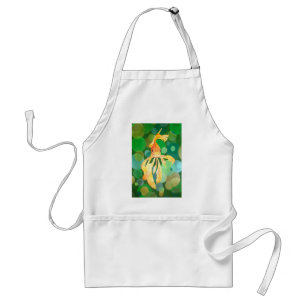 Vermilion Goldfish Swimming In Green Sea of Bubble Standard Apron