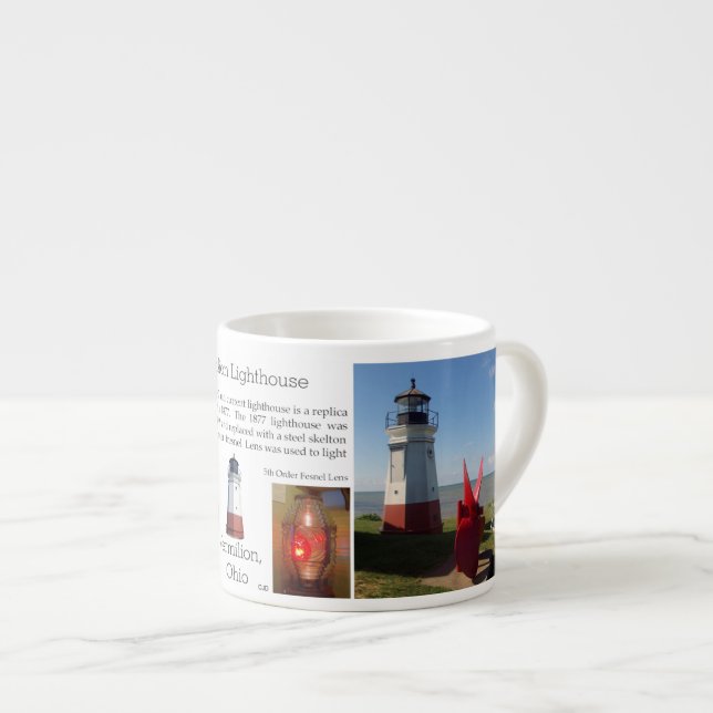 Vermilion Lighthouse espresso mug (Front Right)