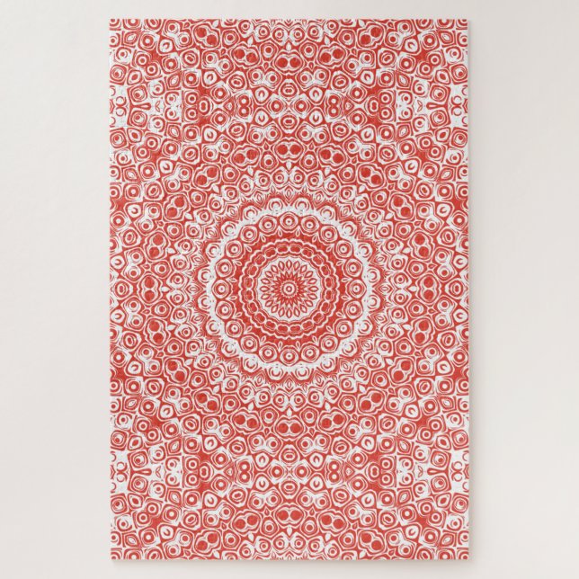 Vermilion Mandala Pattern Jigsaw Puzzle (Vertical)
