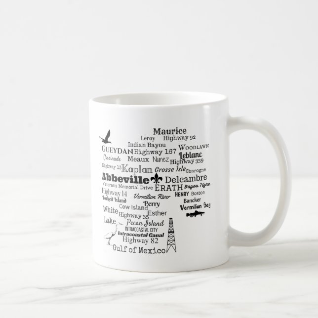 Vermilion Parish Louisiana Cities & Streets Mug (Right)