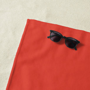 Vermilion Red Autumn Fall Season Solid Colour Beach Towel