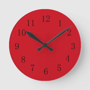 Vermilion Red Kitchen Wall Clock