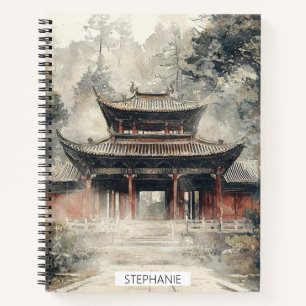 Vermilion Temple Gate Watercolor Ink (1) Notebook