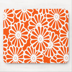 Vermillion Asian Moods Floral Mouse Pad