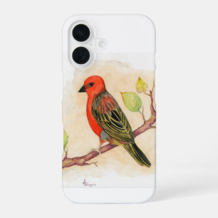 Vermillion Bird Finch iPhone 16 Case