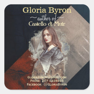 Vermillion Black Bookmarks Author Promotions Square Sticker