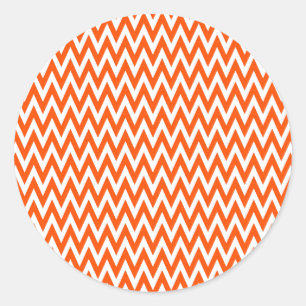Vermillion Elegant Chevron Design Classic Round Sticker