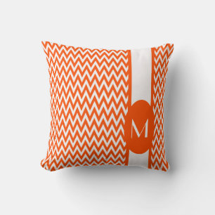 Vermillion Elegant Chevron Design with monogram Cushion