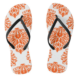 Vermillion Elegant Damask Thongs