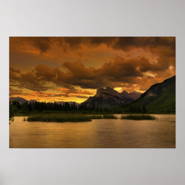 Vermillion Lakes Sunset Poster (Front)