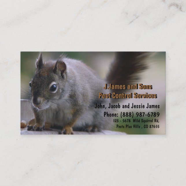 Vermin Exterminator Pest Control Business Card (Front)
