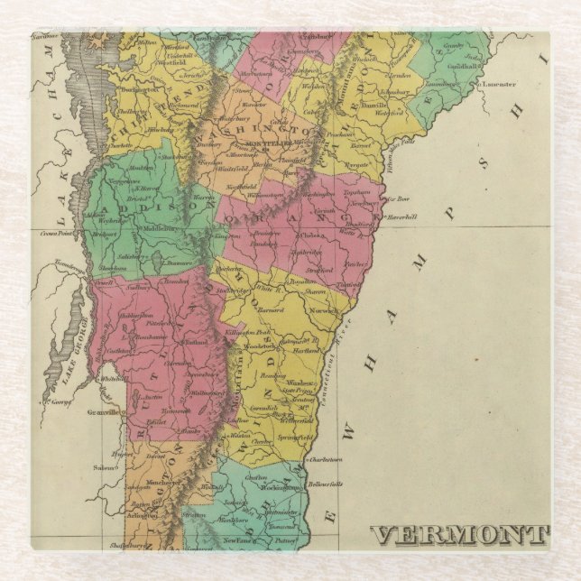 Vermont 10 glass coaster (Front)