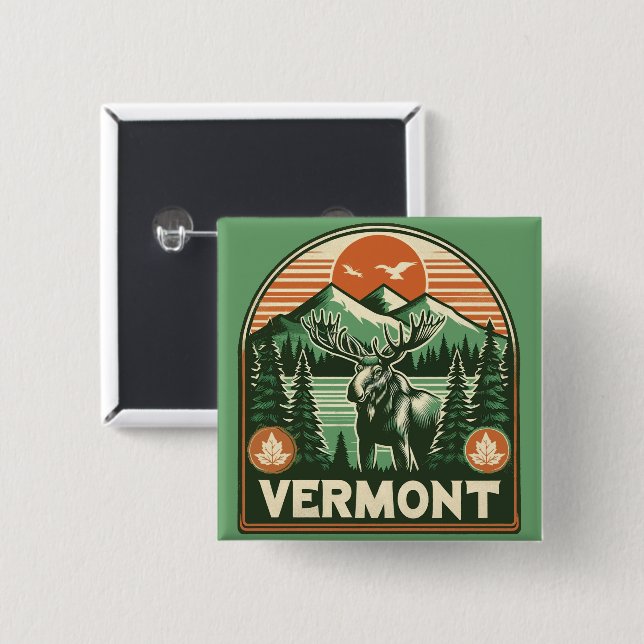 Vermont 15 Cm Square Badge (Front & Back)