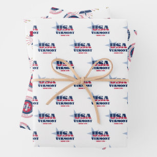 Vermont, 50 States, Liberty Bell  Wrapping Paper Sheet