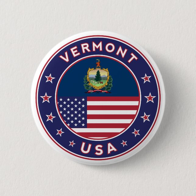 Vermont 6 Cm Round Badge (Front)
