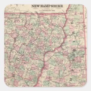 Vermont and New Hampshire 2 Square Sticker