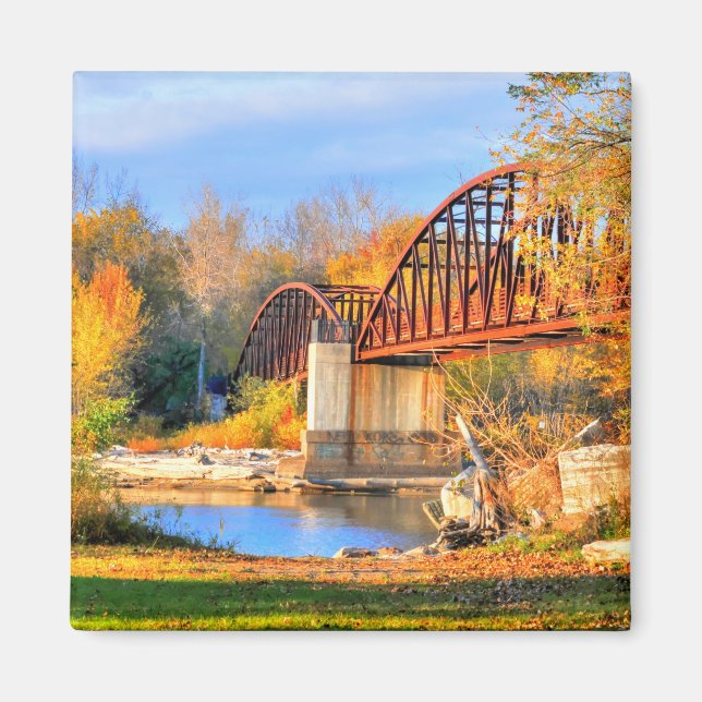 Vermont Autumn Bridge Magnet (Front)