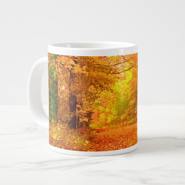 Vermont Autumn Nature Landscape Large Coffee Mug (Front Left)