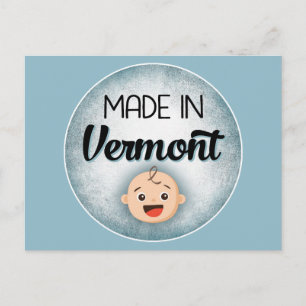 Vermont Baby Funny Blue New Boy Postcard
