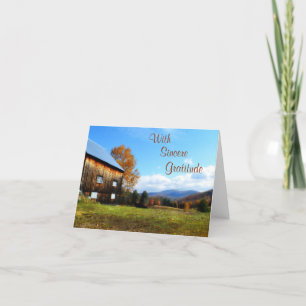 Vermont Barn Scene Thank You Card