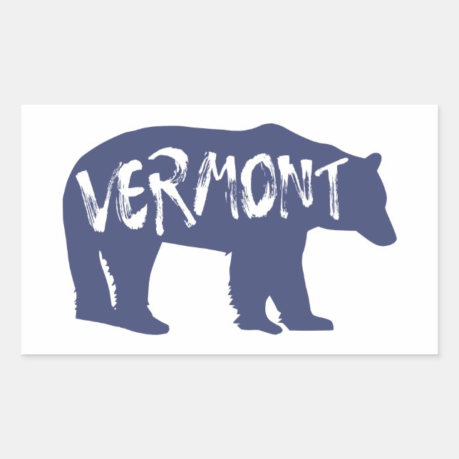 Vermont Bear Rectangular Sticker (Front)