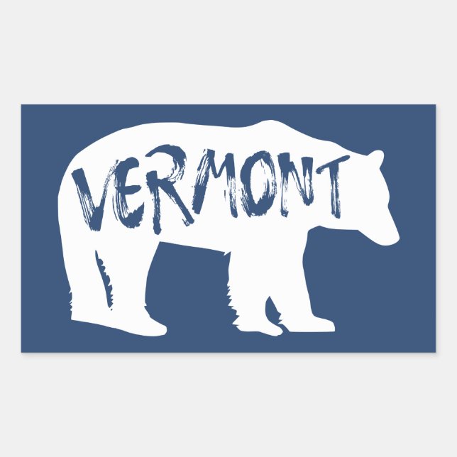 Vermont Bear Rectangular Sticker (Front)