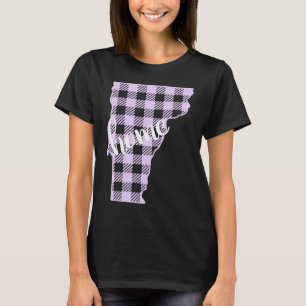 Vermont Buffalo Plaid Home State Country USA Purpl T-Shirt