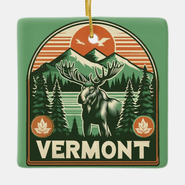 Vermont Ceramic Ornament (Front)