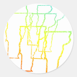 vermont chill blur classic round sticker