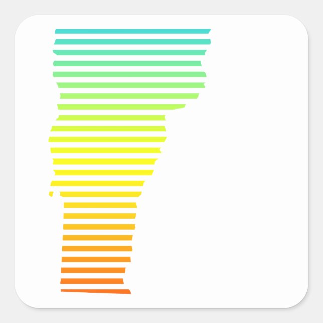 vermont chill fade square sticker (Front)