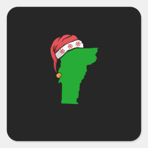Vermont Christmas Cute Christmas Gift Green US Square Sticker