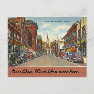 Vermont, Church Street, Burlington Postcard
