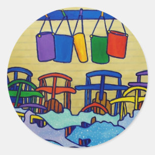 Vermont Colour  o by Piliero Classic Round Sticker