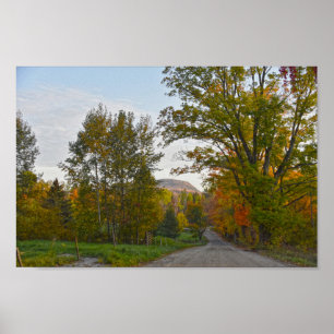 Vermont Country Lane in Autumn Poster