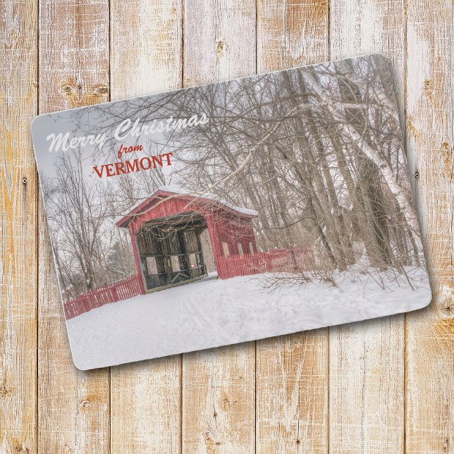 Vermont Covered Bridge Template Christmas Card (Creator Uploaded)