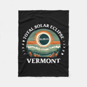 Vermont Eclipse 4.08.24 America Total Solar Eclips Fleece Blanket