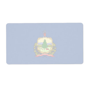 Vermont Faint Flag Shipping Label