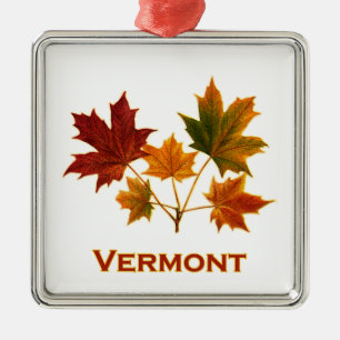 Vermont Fall Foliage - Maple Leaves Metal Ornament