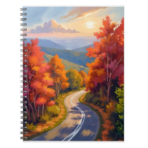 Vermont Fall Foliage Watercolor Landscape Notebook