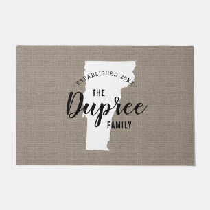 Vermont Family Monogram State Doormat