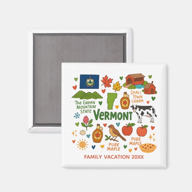 Vermont Family Vacation Keepsake Custom Magnet (Front/Back)